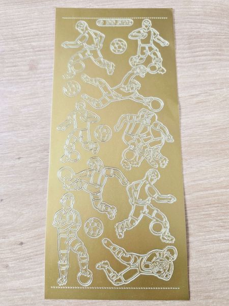 Kartenschmuck Sticker Motivsticker -Fußballer- in Gold